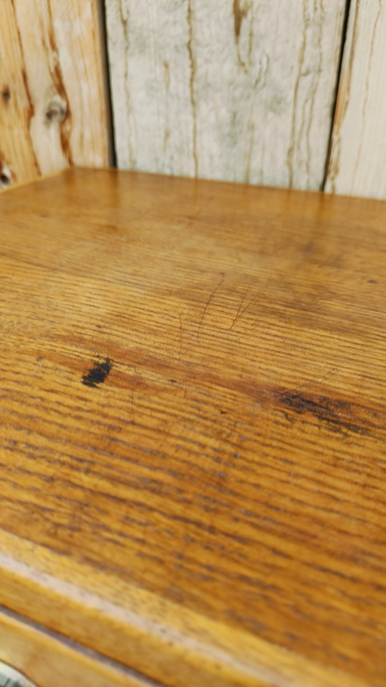 Image 1 of Vintage Industriële Oude Antieke Eikenhout Archiefkast Rolluikkasten