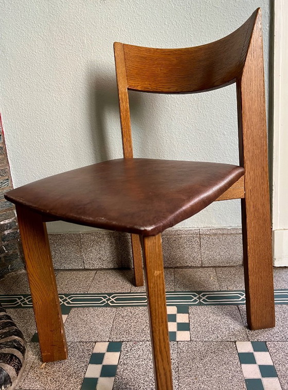 Image 1 of Set aus 8 brutalistischen Eichenholz-Esszimmerstühlen, Mauro Pasquinelli „Maria“ für Pallavisini, Italien, 1970er Jahre
