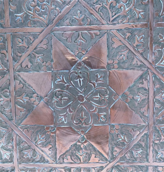 Image 1 of Marokkaanse koperen schaal, jaren 30, diameter 48 cm