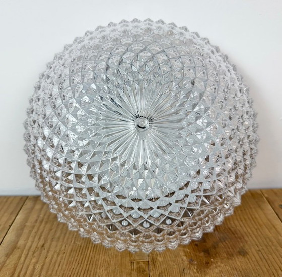 Vintage glazen wand- of plafondlamp uit de jaren 70. – Wandlampen, Glass, Metal (photo 6 of 15)