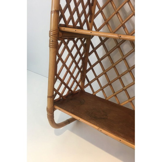 Image 1 of Vintage wall shelf in rattan, 1950