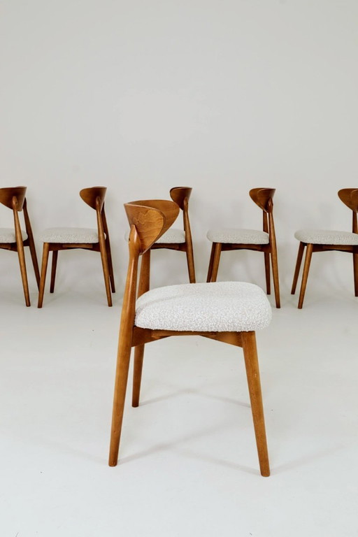 Dining chairs set of 6 scandinave design pearl bouclé 