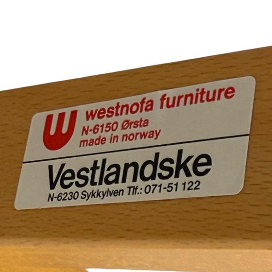 Image 1 of Ingmar Relling per Westnofa - Sedia Siesta - Sedia a fionda in legno curvato - Pelle marrone