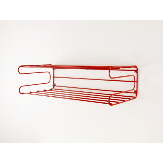 Image 1 of Vintage IKEA red wall rack from the Eighties in Memphis, Pilastro or Tomado 1980s