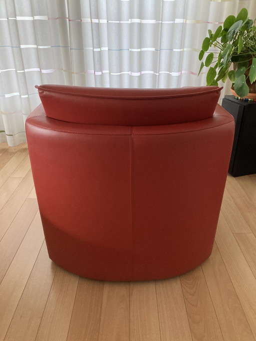 Fauteuil Leolux Fabio en cuir rouge