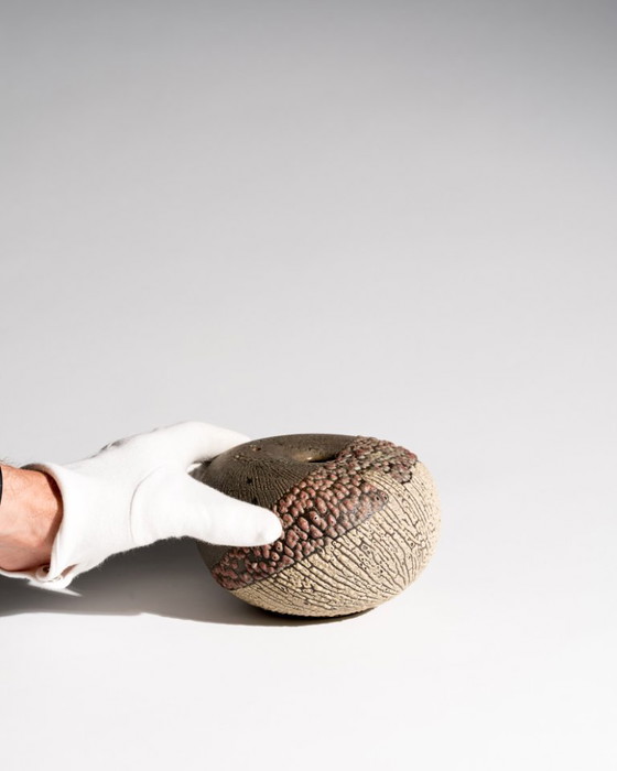 Image 1 of Andrea Denner for Mario Enke Workshop Sculptural Sphere Vase Potsdam Germany 70s