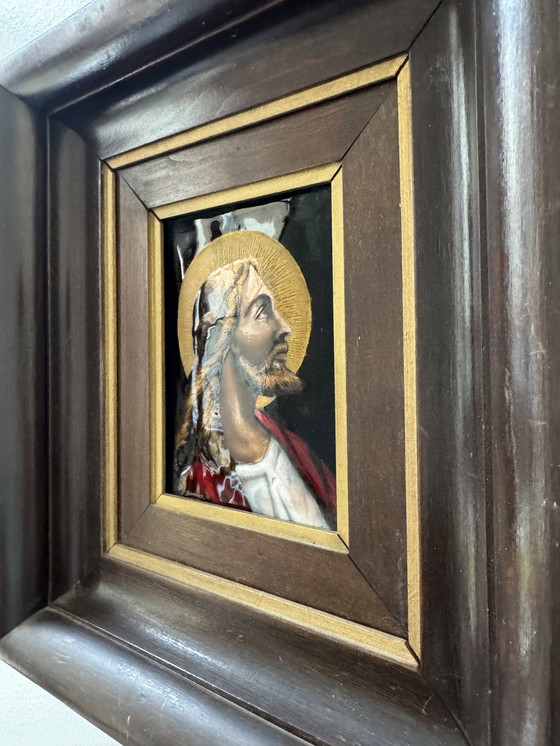 Image 1 of Christ émaux sur cuivre Pierre Bonnet
