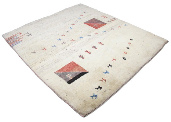 Image 1 of Original Persian carpet Gabbeh Ghashghai Oriental carpet 219 cm x 195 cm Old Natural