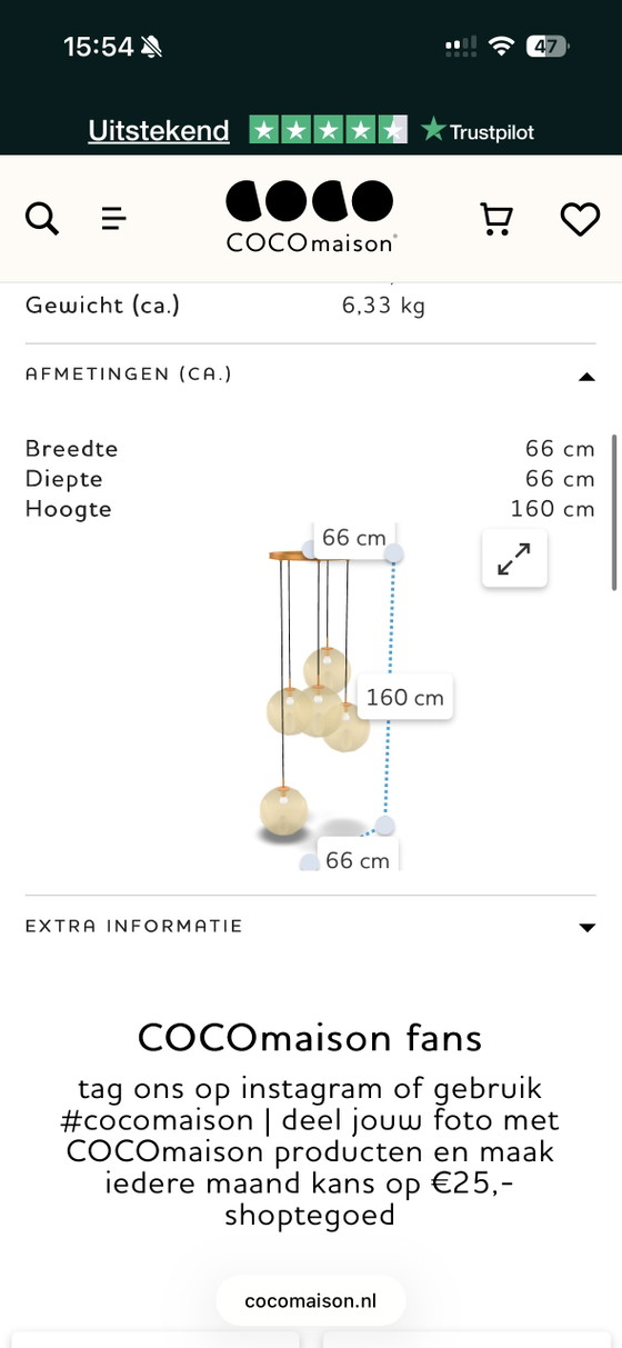 Coco Maison Pendant Lamp – Glass, Metal (photo 4 of 5)
