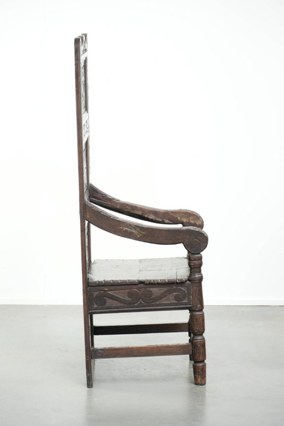 Image 1 of Silla Wainscott inglesa única del siglo XVIII con magníficas tallas de madera y una apariencia hermosa.