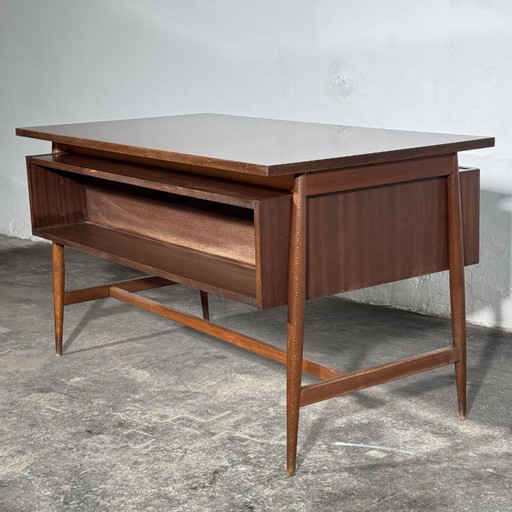 Mid-Century Hungarian Freestanding Writing Desk, 1960s – eettafels, Chrome (photo 2 of 10)