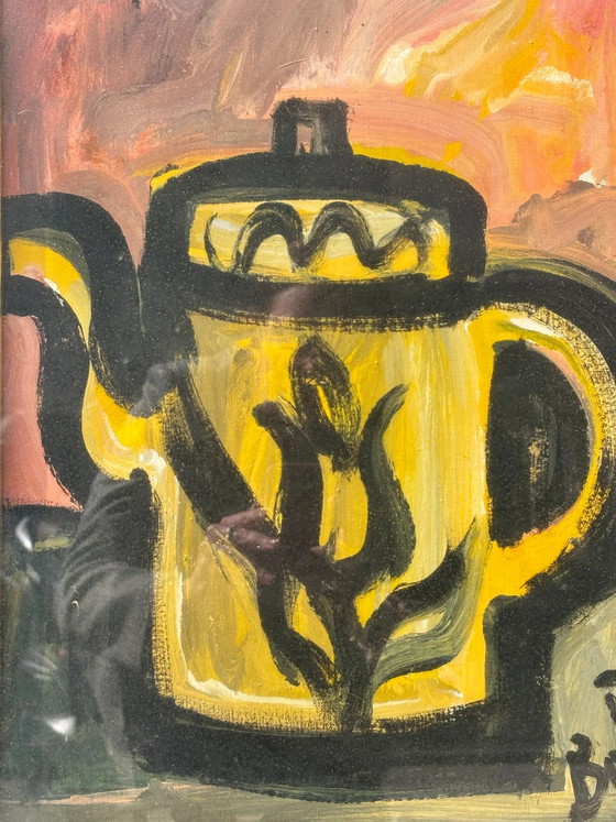 Oil Painting on Canvas Still Life with Coffee Pot by Gustavo Boldrini, 70s – Paintings & Drawings (photo 8 of 10)
