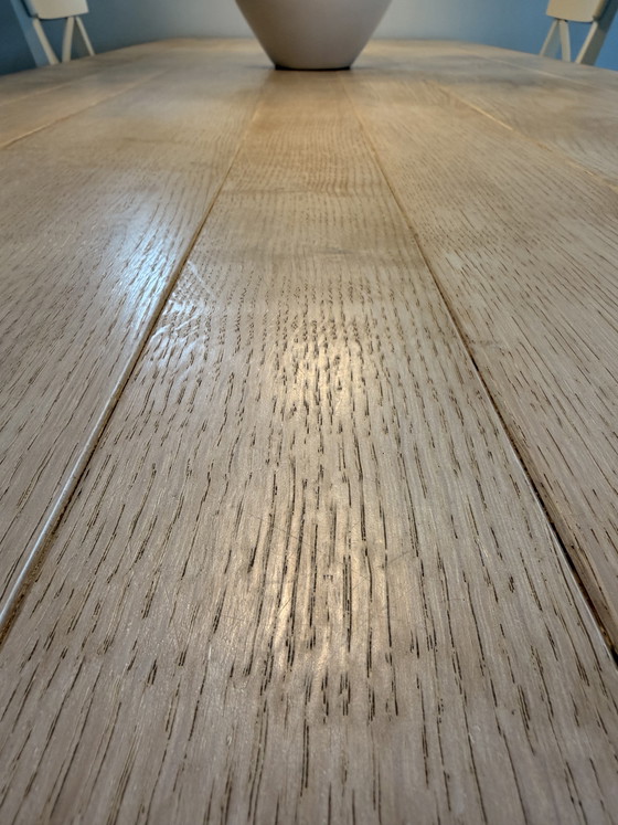 Image 1 of Handgemaakt, uniek designstuk: massief eikenhouten eettafel (250 cm)