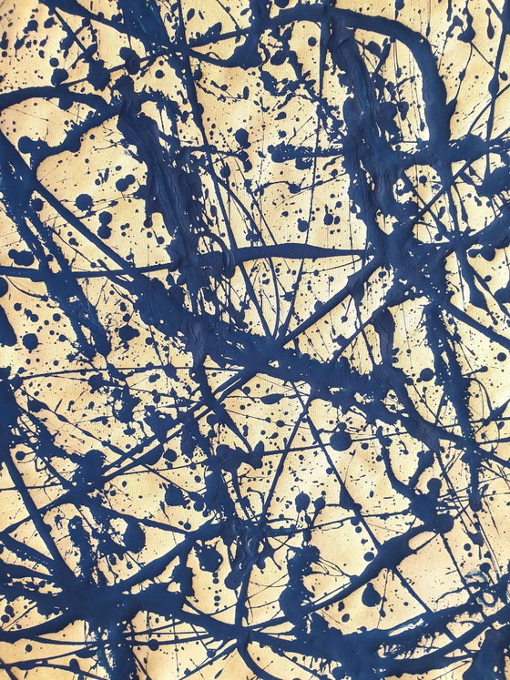 Jürgen Angeler - Informalismo Blu Dorato – Dipinti e disegni, Tela (photo 3 of 18)