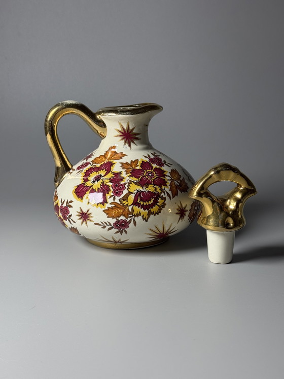 Image 1 of Decantador Boch Frères La Louvière Keralux de loza de Raymond Chevalier, belga Art Déco, años 30