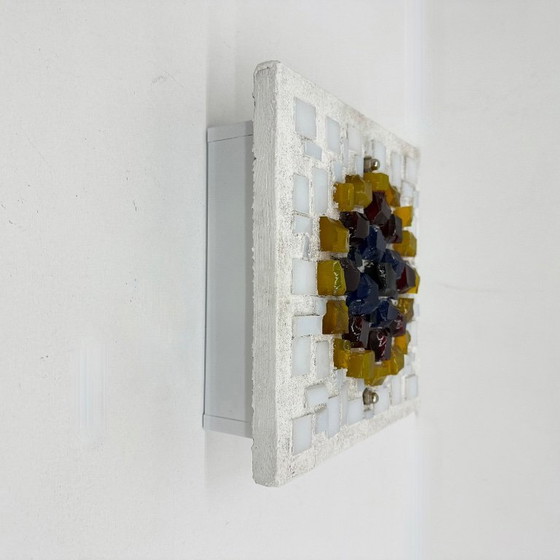 Image 1 of Brutalistische Wandleuchte aus Glas und Harz, 1970er Jahre, Deutschland