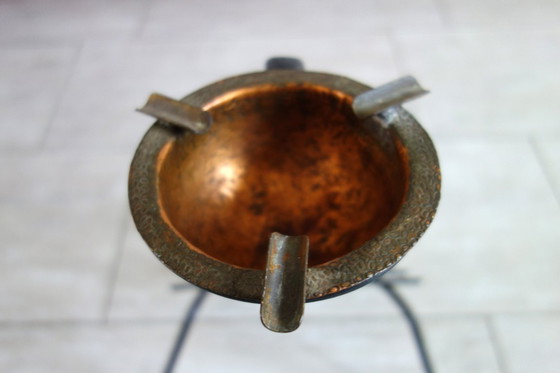 Image 1 of Rare cendrier porte revues en métal et cuivre années 50 France