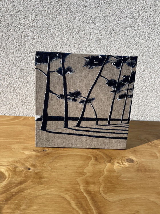 Image 1 of Acrylique sur châssis en lin naturel 3D. 
Format 20x20cm. 