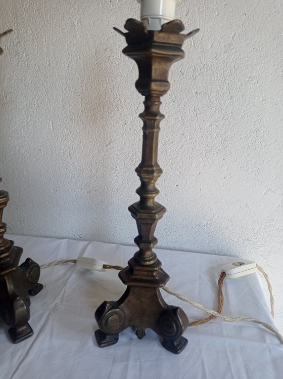 Lamps - Bronze - Transformed Candelabras – Table lamps, Textile (photo 17 of 38)