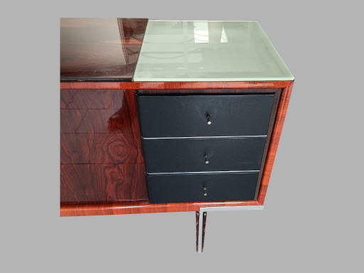 Large Illuminated Rosewood Sideboard with Skai Fronts, 250 cm, 1970s