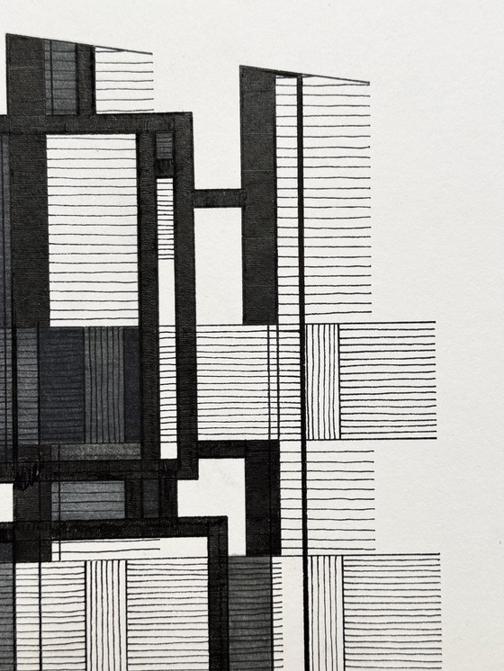 Image 1 of Eugène Eechaut (1928-2019) Architectural Abstraction, Ink, 1988