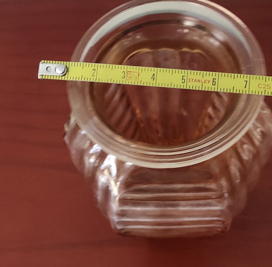 Image 1 of Set of 2 Vintage Art Deco Vases – Rosaline Pressed Glass – France, 1930s