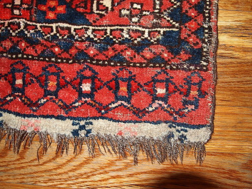Sac ouzbek ancien de collection, fait main, face avant 1,4' x 1,6' (42 cm x 48 cm), années 1870 - 1B352