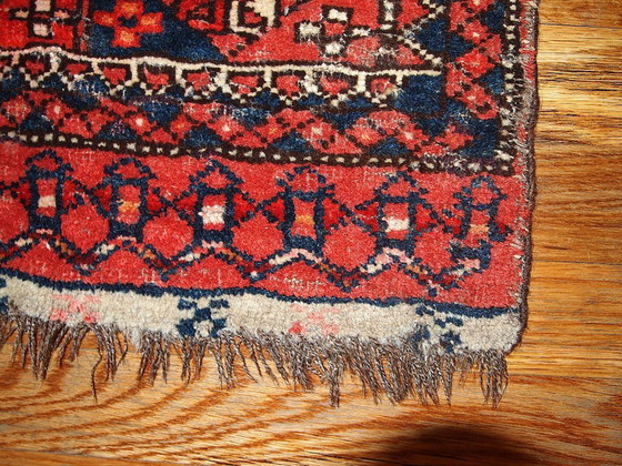 Image 1 of Sac ouzbek ancien de collection, fait main, face avant 1,4' x 1,6' (42 cm x 48 cm), années 1870 - 1B352