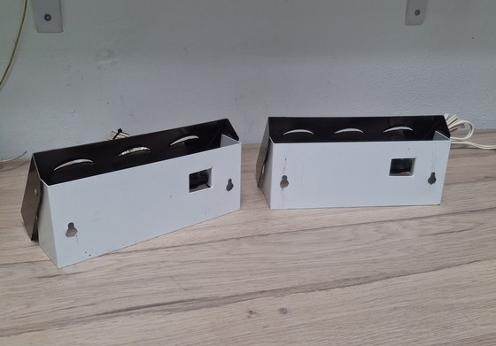 Image 1 of Set di 2 lampade da comodino vintage Hamalux marroni