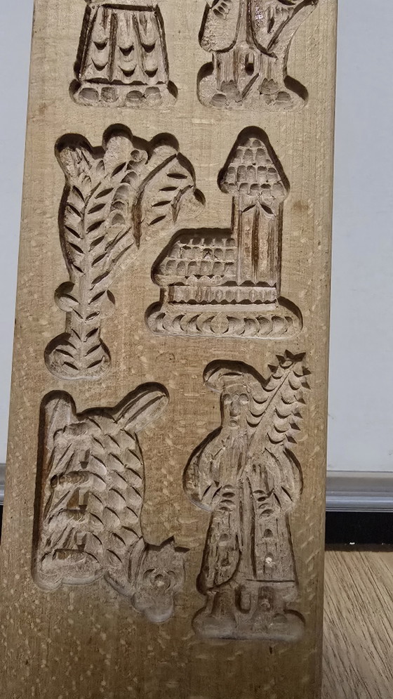 Vintage dubbelzijdige houten Speculaas koekjesvorm 33x11x2cm – Decoratieve objecten, Wood (photo 4 of 10)