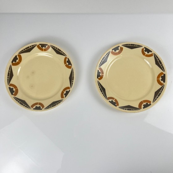 Image 1 of Par de platos de postre Art Déco de Badonviller, 1920/1930.