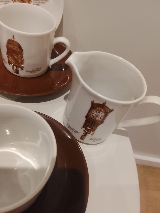 Image 1 of `Vintage Mitterteich Coffee Set - Clock Motif - - Bavarian Porcelain`