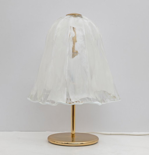 "La Murrina" Mid-century Modern Italian Brass and Murano Glass Table Lamp, 1970s