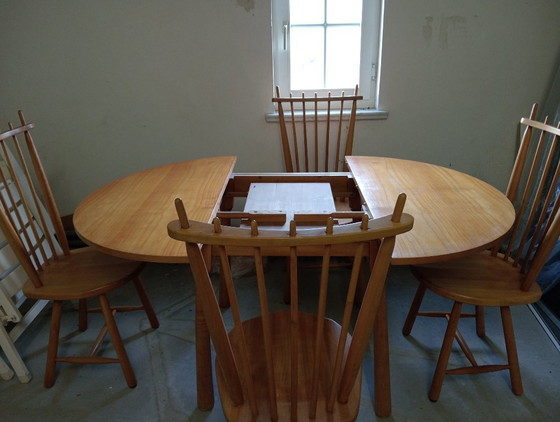 Image 1 of Table avec 4 chaises des années 1960