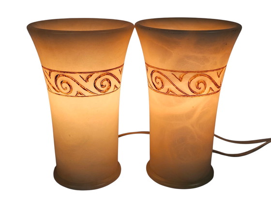 Image 1 of Massive - Alabastro - Made in Spain - lámparas de mesa (2) - años 70