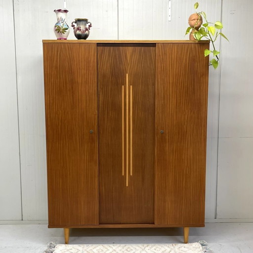 Vintage midcentury sixties wardrobe, detachable hanging and shelving.