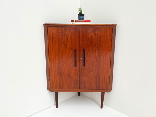 Meuble d'angle en teck moderne Mid Century