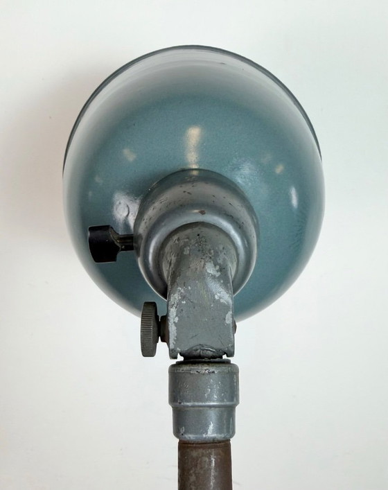 Image 1 of Industrial Grey Enamel Workshop Table Lamp from Siemens, 1950s