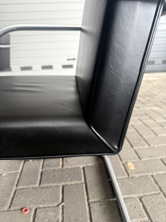 Image 1 of 6 sedie Brno di Mies van der Rohe, Fasem, in pelle nera