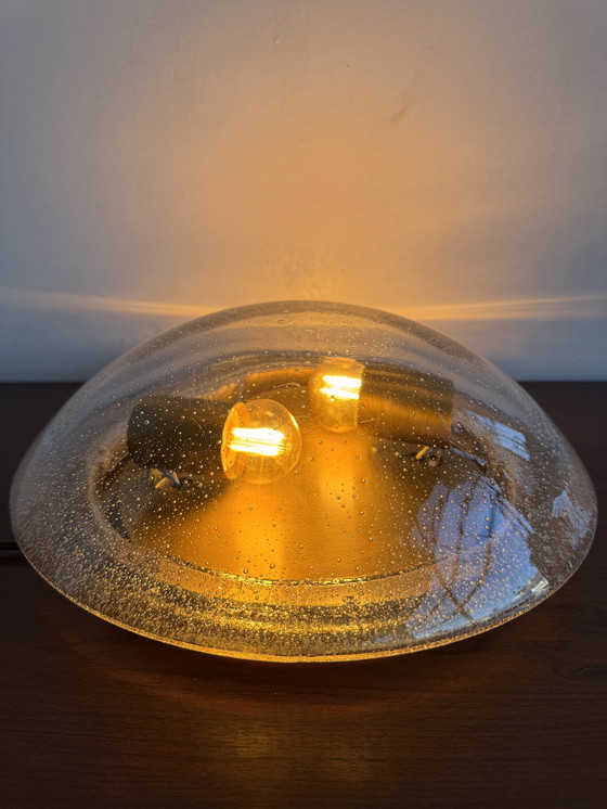 Image 1 of Vintage Bubble Glas Inbouwlamp - Mid Century Ruimte Tijdperk Stijl