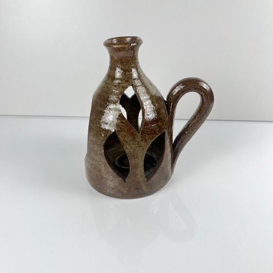 Image 1 of Antique stoneware lantern, brown, 1960