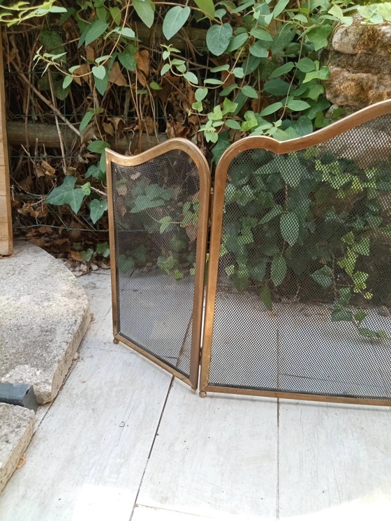 Fireplace screen in brass, Louis XV style. – Decorative Objects, Vintage (photo 2 of 6)