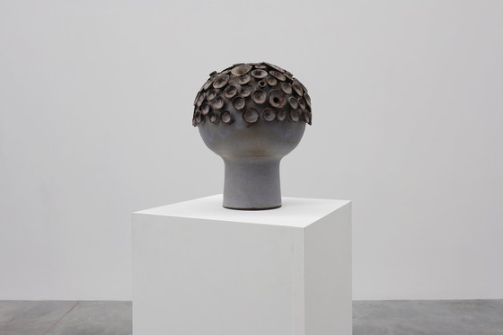 Image 1 of Sculpture "champignon" en céramique organique signée EL, Belgique années 1960