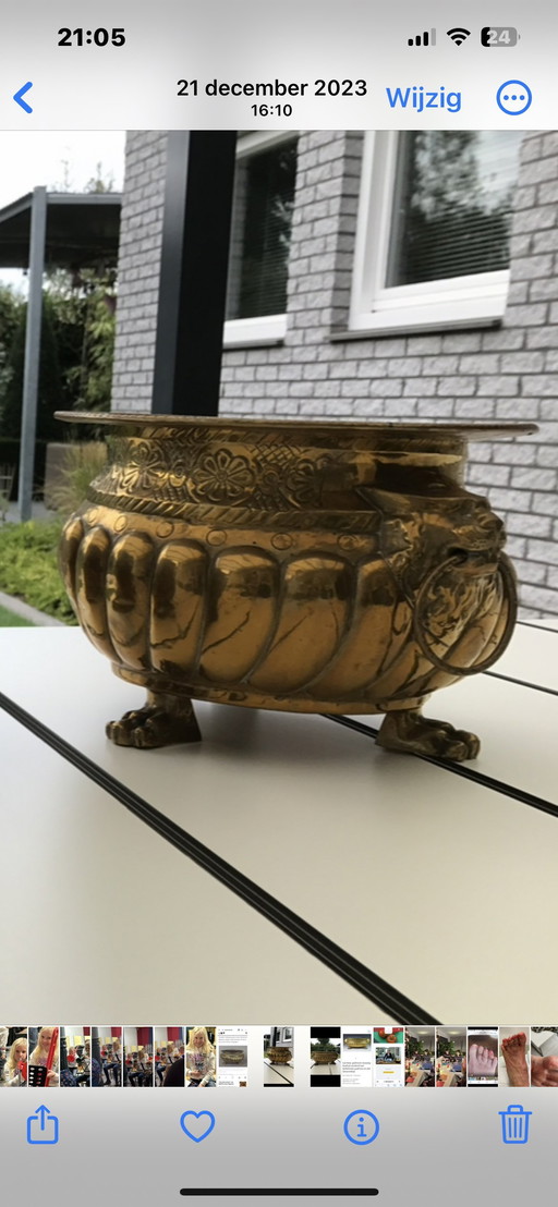 Antico Jardinière, vaso da fiori rotondo francese