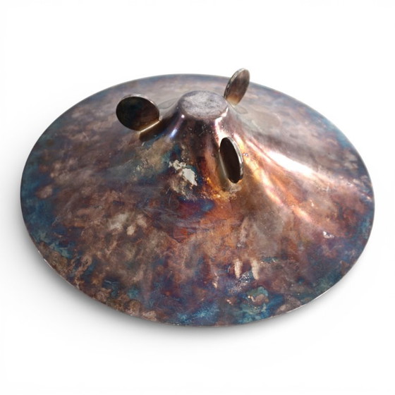 Image 1 of Cuenco escultórico Bauhaus WMF Ikora, latón plateado, de Paul Haustein, 1920