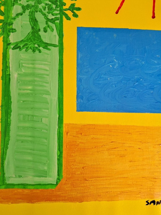 Image 1 of Enzo SAN MARCO - Tropical Golden Beach - Artist canvas