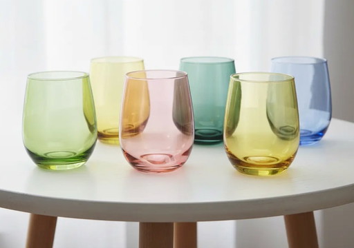 Multicolored glasses - set of 6