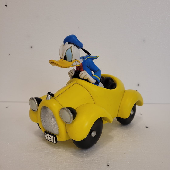 Image 1 of Pato Donald con Coche Amarillo, Rutten, Resina, 2000’s - Estados Unidos
