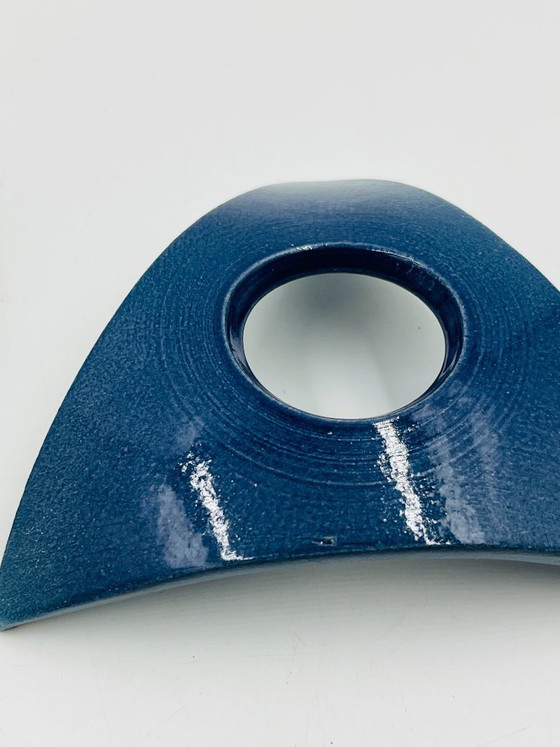 Image 1 of Set di 4 portauova in ceramica blu di design, marca Malice.