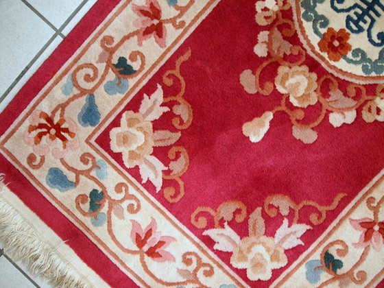 Image 1 of Handmade vintage Art Deco Chinese rug 2.5' x 4.5' (77cm x 139cm) 1970s - 1C442